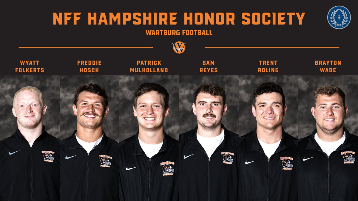 WartburgKnights's tweet photo. Football: Six named to National Football Foundation Hampshire Honor Society.

This marks the 16th time the Knights have had at least one honoree in the academic award's 17-year history. 👏

Release: https://t.co/b5qBBkyyly https://t.co/aUVZYijQ2h
