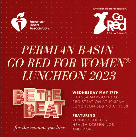 EnertiaSoftware's tweet photo. #TeamEnertia is proud to sponsor the 2023 Midland Permian Basin Annual Go RED Luncheon! If you are interested in joining us, please shoot us a DM to reserve your seat! #GoRed #MidlandGoRed #BeTheBeat #MidlandEvents #Midland #EnertiaCares #OilandGasIndustry #DoingOilandGasGOOD https://t.co/E9UuWPi0q0