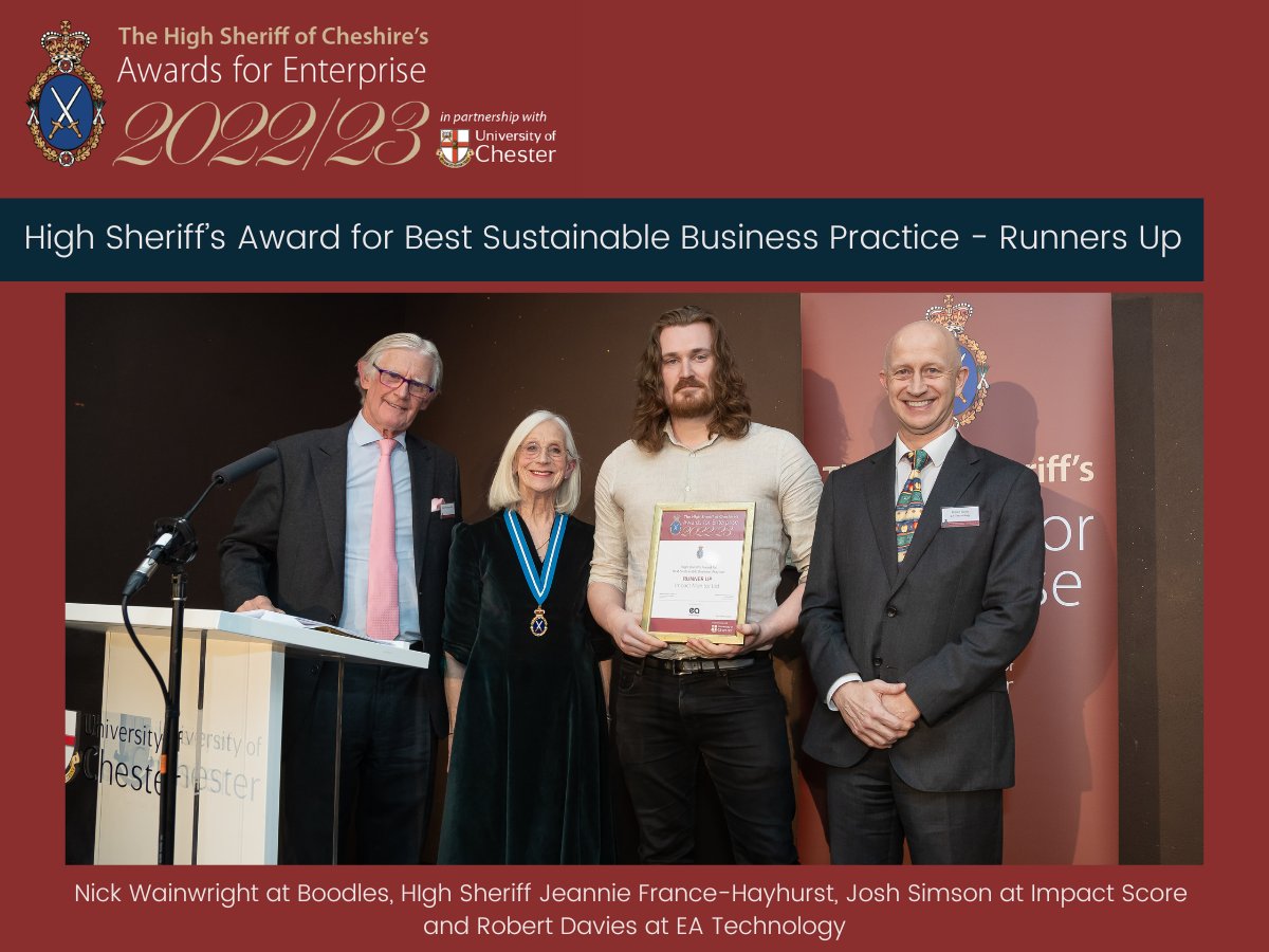 Close but no sustainable (?!) cigar! We came runners up for 'Best Sustainable Business Practice' at the High Sheriff Awards for Enterprise at <a href="/uochester/">University of Chester</a> last week. Congrats to winners Weston Grove! (We have next year in our sights 👀🏆)
#highsheriff #highsheriffawards