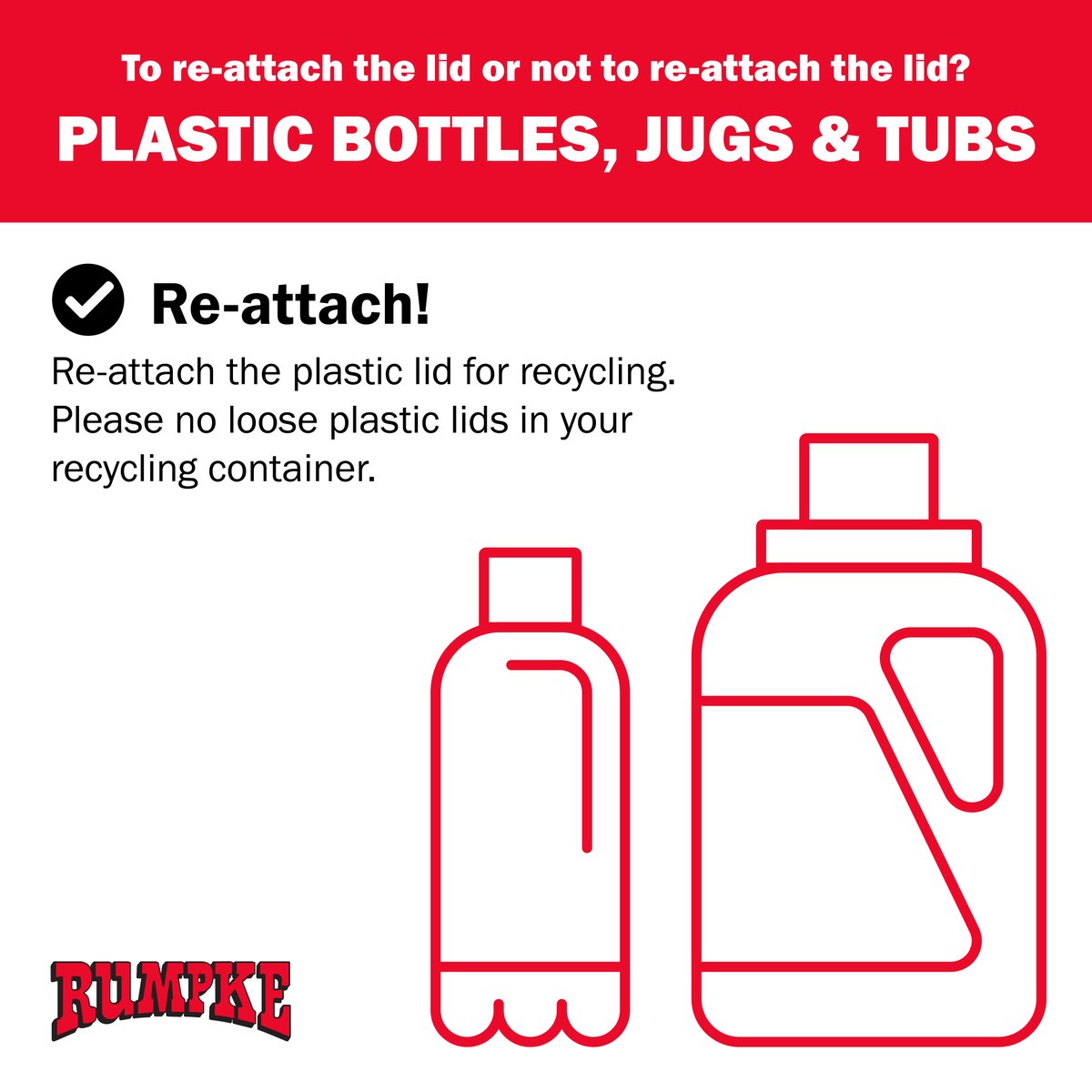 RumpkeNews's tweet photo. Got questions about lids and when they should be recycled? We've got answers! ♻️ #RumpkeRecyclables https://t.co/Rcwd4XTaf5