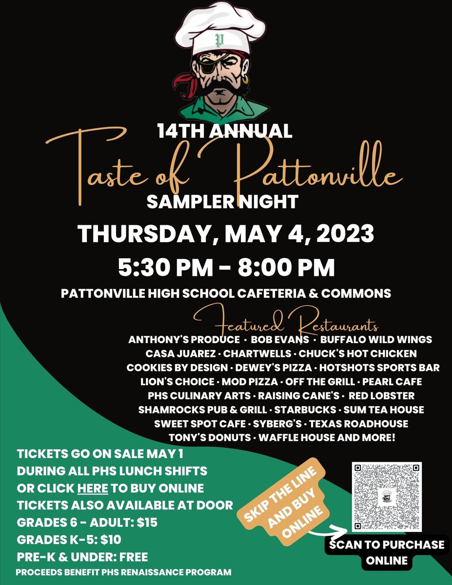 Order tickets for Taste of Pattonville  tinyurl.com/yycujdw9
