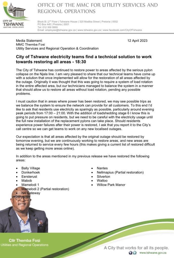 Tshwane Coalition tweet media