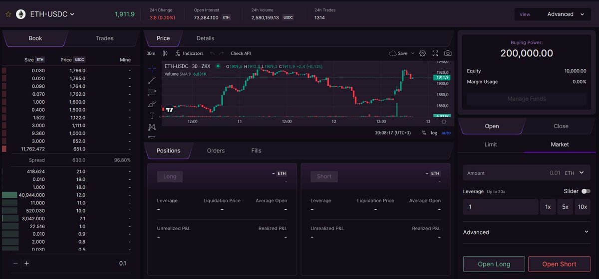 0xNoLife's tweet photo. everything is in one page! good job! @zkxprotocol #ZKXTestnet https://t.co/tZQ77kQu7k