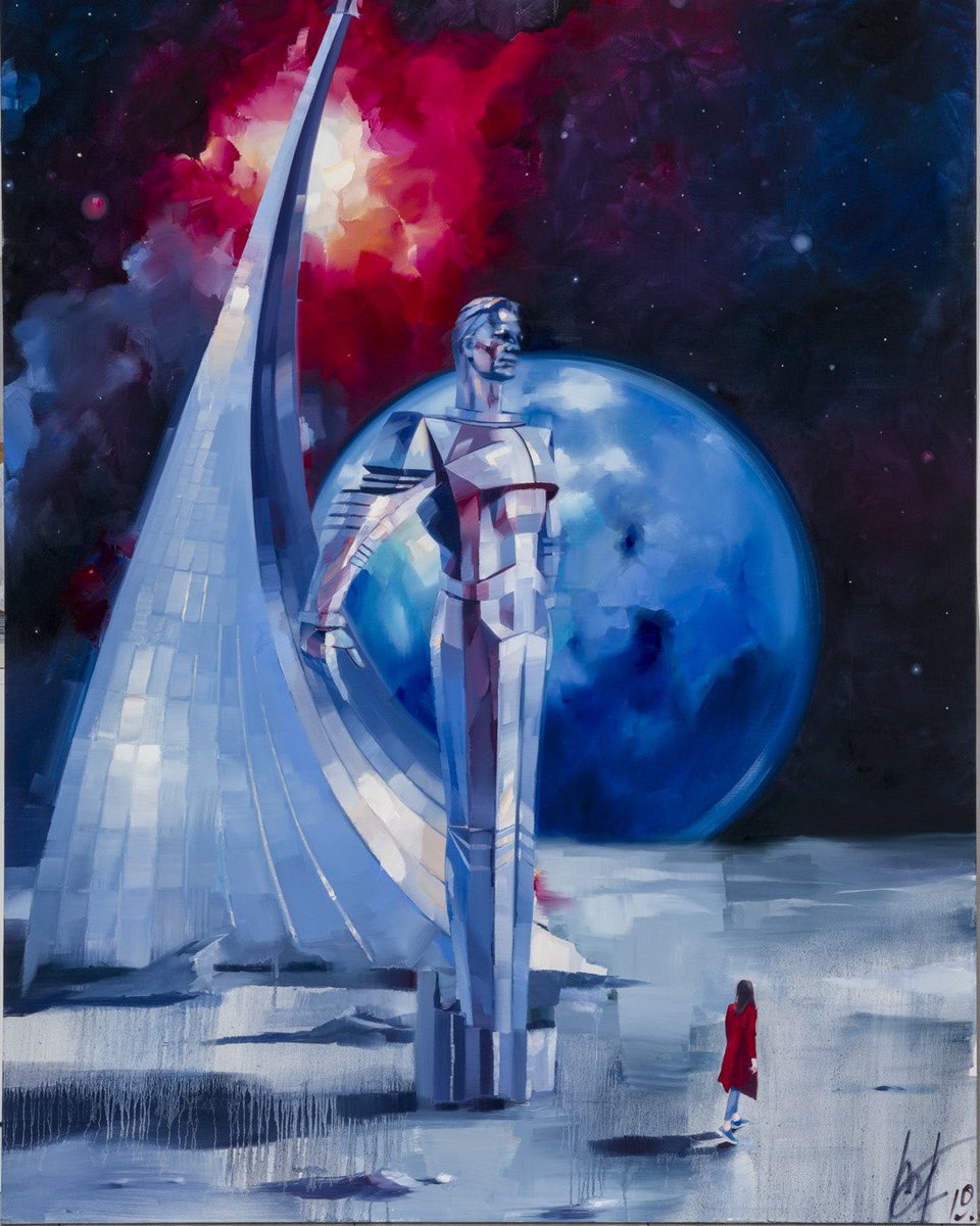 Cosmodreams_art's tweet photo. Who wasn’t dreaming about flying to the stars in childhood?✨ Today is the #CosmonauticsDay. On April 12, 1961, Yuri Gagarin for the first time in history fulfilled the dream of many - he went into #space 🪐
"Gagarin, I Loved You So Much " 200x150 oil, canvas
#Cosmodreams https://t.co/xqiraVUJNB