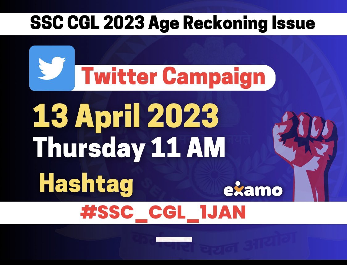 kajalsihag1's tweet photo. SSC  CGL 2023 Age Reckoning Date Issue :
13 April 11 AM (Thursday) 
hashtag 👇👇
#SSC_CGL_1JAN
फैला दो हर जगह 💪🎯 https://t.co/3prnR2n8n2