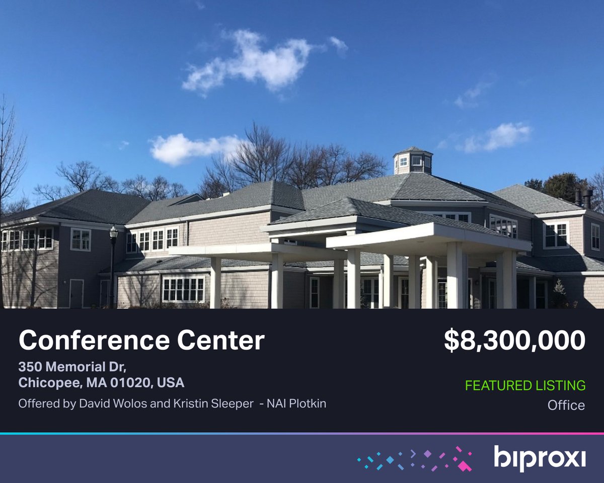Biproxi's tweet photo. Featured this week on Biproxi: a 78,000 SF Corporate conference and training center in Chicopee, MA.

Offered by David Wolos and Kristin Sleeper. Learn more: https://t.co/6pKBg9MEEB https://t.co/VU52yoUMjN