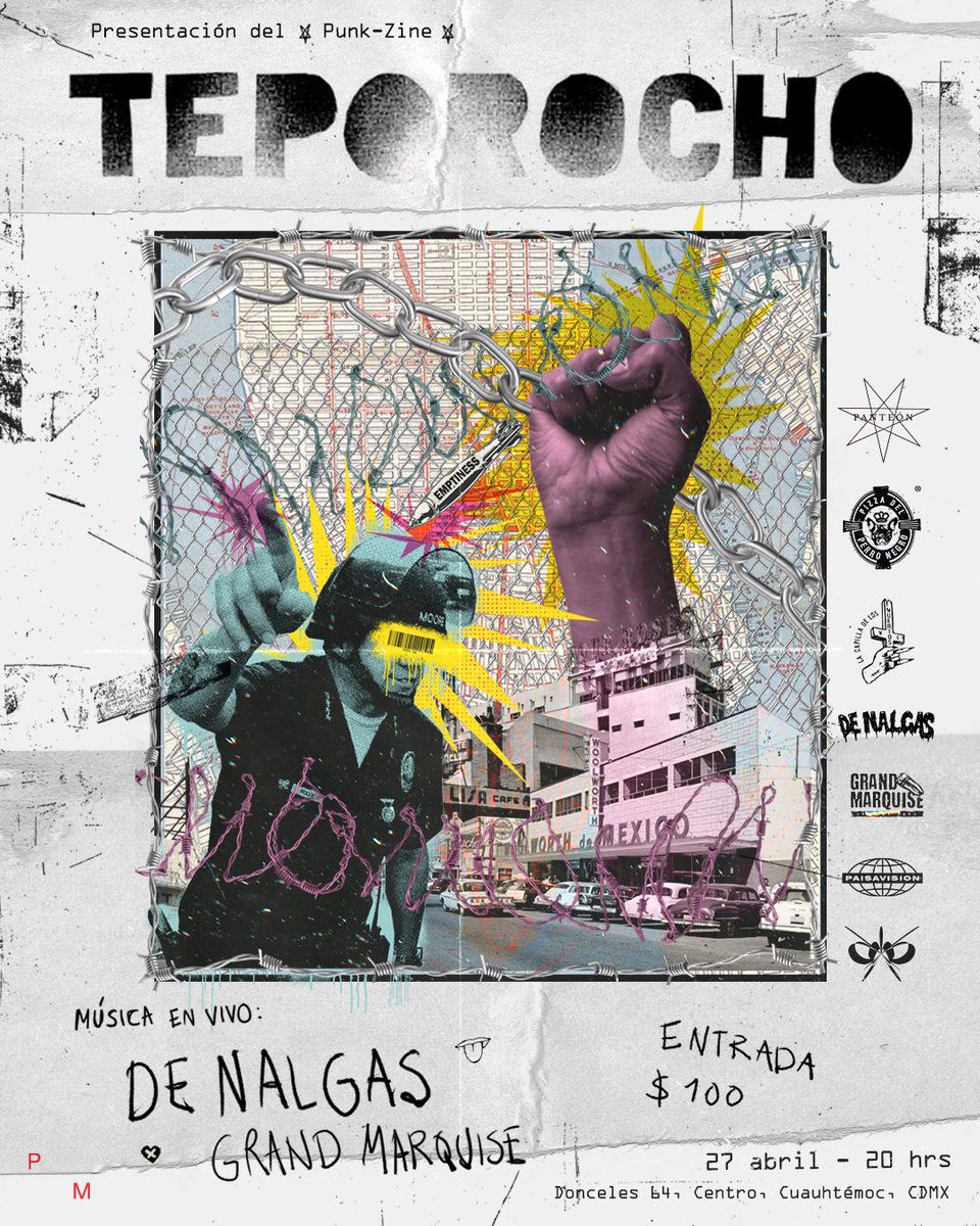 🌧️👊Lluvia de vergazos en el centro de la CDMX el próximo 27 de abril! 🌧️👊
Nos vemos en @panteonmx en la presentación del #punkzine #teporocho 🗞️ 
Todas las edades! $100 🔥👮‍♂️