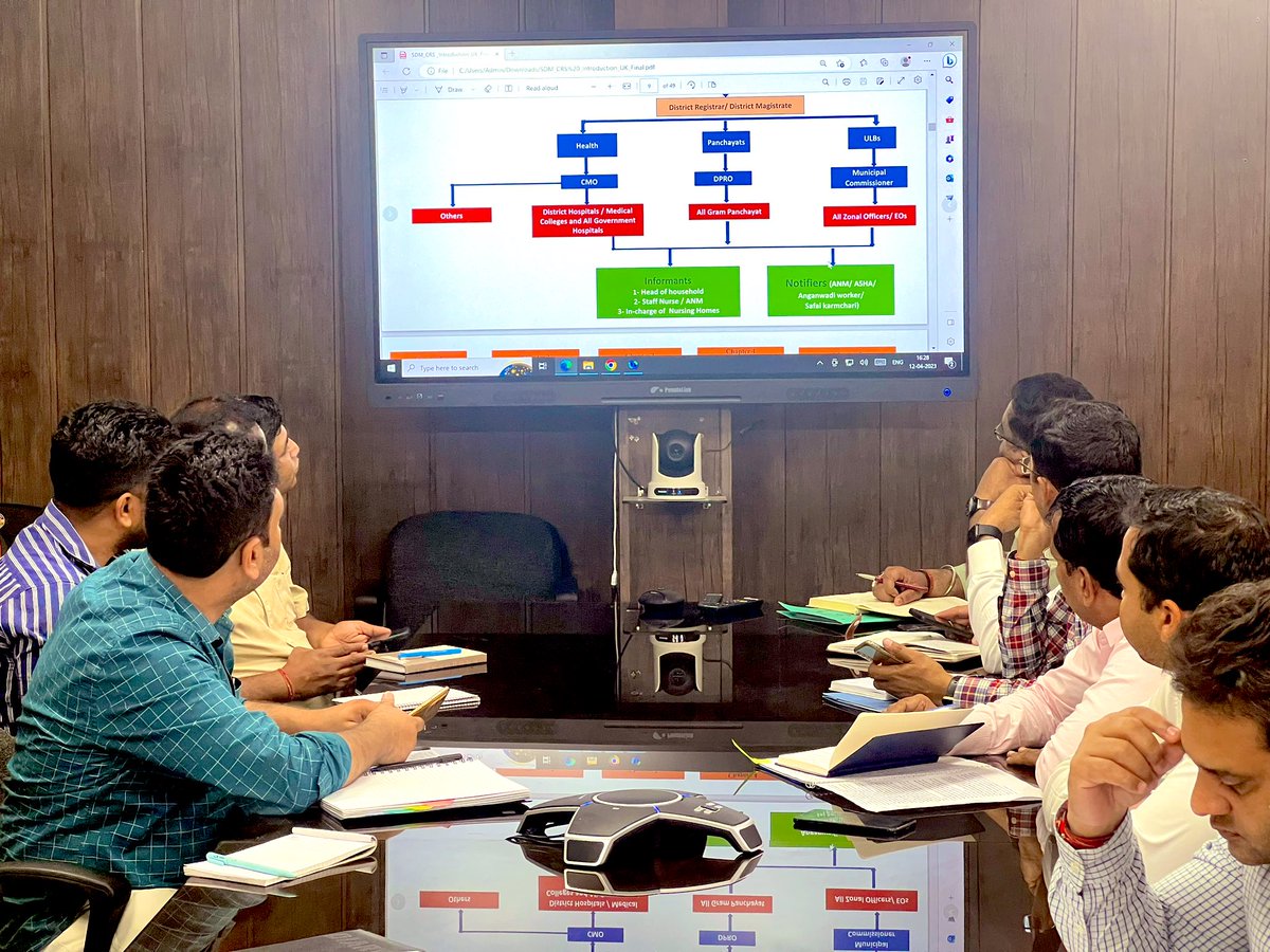JMRoorkee's tweet photo. A meeting chaired by Joint Magistrate Roorkee &amp; representatives of Nagar Nigam, Block Office, and other Nagar Panchayat members to discuss ways to make the birth and death certificate process more accessible and convenient for the public.
@pushkardhami @CDOHaridwar @DmHaridwar https://t.co/yOU4laImCr