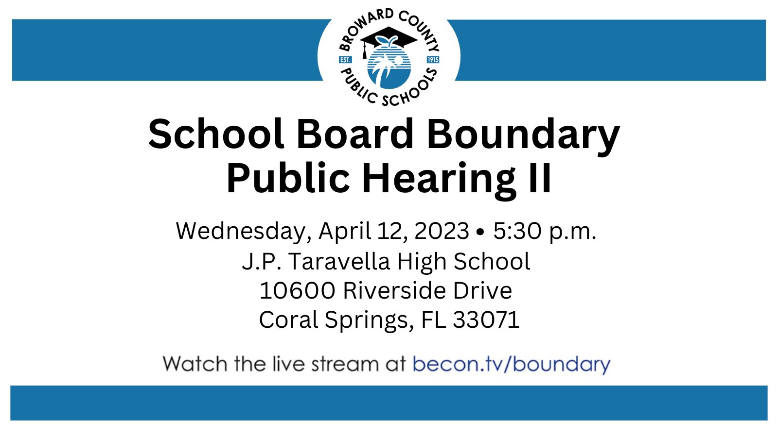 Broward Schools on Twitter "TONIGHT at 530 p.m. School Board Boundary