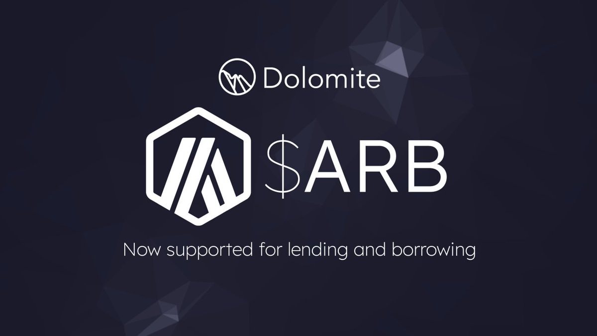 We're excited to announce that $ARB lending and borrowing is now supported on Dolomite! 🎉

Give it a try at app.dolomite.io 👈