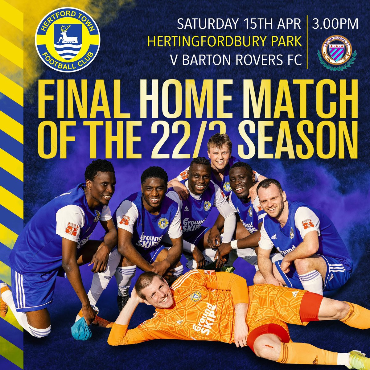 Hertford Town FC (@hertfordtownfc) on Twitter photo It's our last home league fixture of the season this Saturday. Can we make it 4 home wins in a row when <a href="/bartonroversfc/">Barton Rovers FC</a> visit Hertingfordbury Park? Come on down to cheer on the Blues. Adults £10, Concessions £5, Under 18's £1. It's our last home league fixture of the season this Saturday. Can we make it 4 home wins in a row when <a href="/bartonroversfc/">Barton Rovers FC</a> visit Hertingfordbury Park? Come on down to cheer on the Blues. Adults £10, Concessions £5, Under 18's £1.