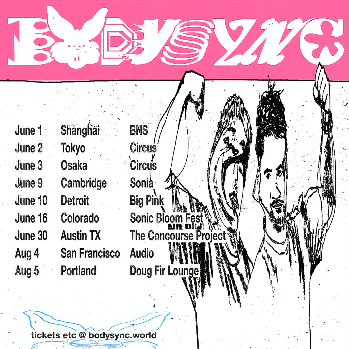 bodysyncworld's tweet photo. usa + asia shows in june/aug 💐 
🇺🇸 tickets on sale this friday ♥️ https://t.co/I7Sq3icgfM