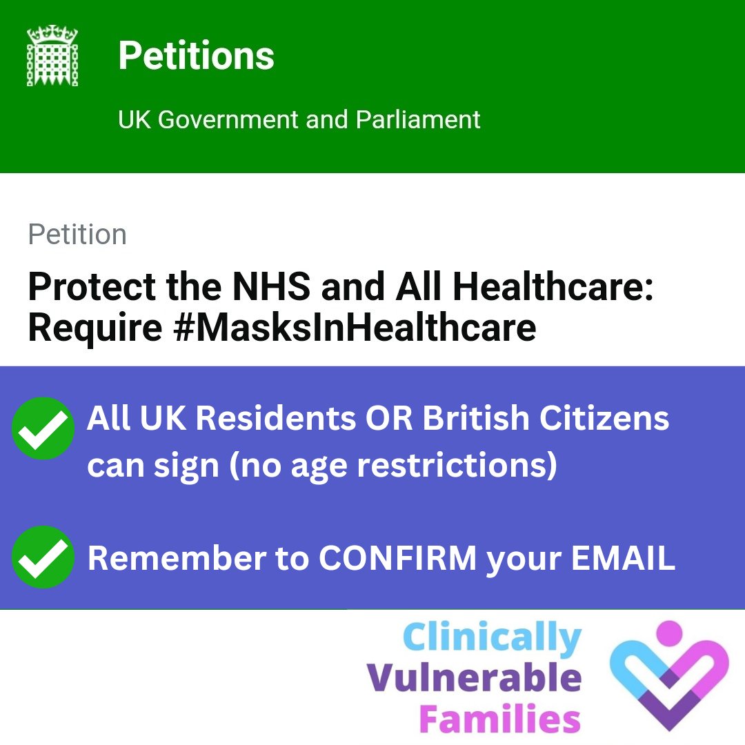 cv_cev's tweet photo. 🚨  #MasksInHealthcare😷

Sign and share our petition now.

Protect staff and patients from airborne diseases * including Covid *.

#ProtectTheNHS🌈  
#SaveLives❤️

👇
https://t.co/4hma4cLtYo
👆 https://t.co/5nUYTYi2IR
