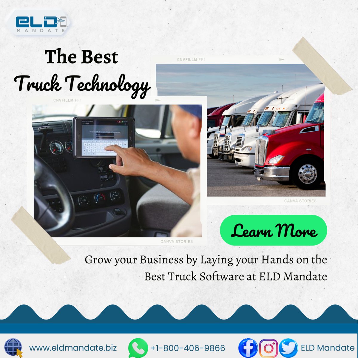 The #ELDMandate isn't just a requirement - its a game changing #tech for the #trucking #industry .Say Hello to improved efficiency, safety, and compliance.

Visit us: eldmandate.biz  
Call Us: +1-800-406-9866

#TruckingTechnology #EfficiencyBoost #FMCSA #ModernFleet #USA