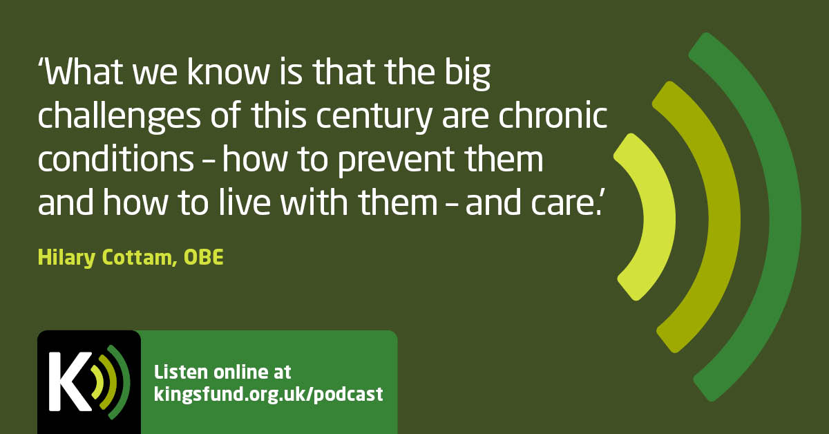 TheKingsFund's tweet photo. What are today’s big health and care challenges? And how do we build new systems that are equipped to deal with these challenges? 

New podcast episode with @AnnaCharlesKF and @HilaryCottam: https://t.co/2gAZ6c7Ksp https://t.co/O26aQK6D9r