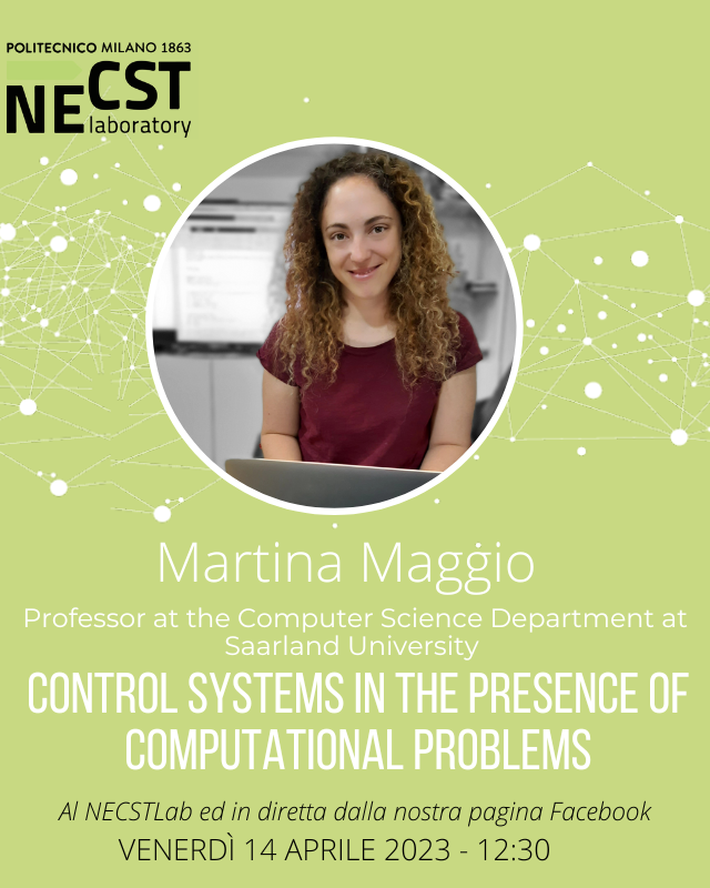 necstlaboratory's tweet image. Venerdì riprendono i nostri #NECSTFridayTalk, nel prossimo incontro avremo con noi Martina Maggio, professoressa presso il dipartimento di Computer Science alla Saarland University.
Alle 12:30, dal vivo, su Facebook e su Zoom: tinyurl.com/NECSTFridayTal…
#NECSTLab