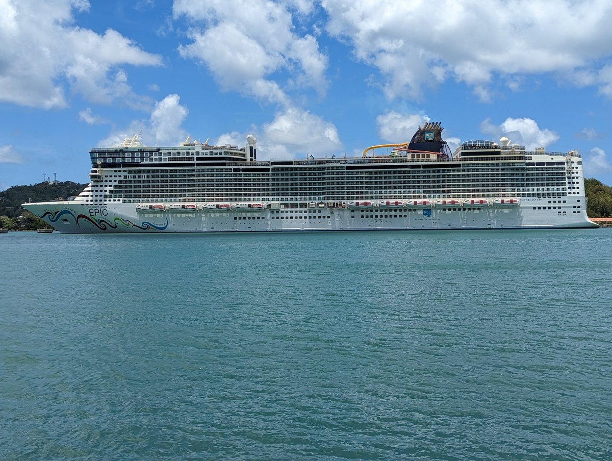 Uber Soca Cruise docked at Pointe Seraphine #norwegiancruiseline #norwegianepic #ubersocacruise #pointeseraphine #slaspa #saintlucia