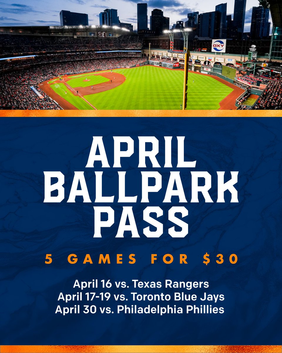 astros's tweet photo. Five games for just $30!

For the next 24 hours only, get your tickets at https://t.co/YH5Knbz9uE. https://t.co/MoiuNjVCWl