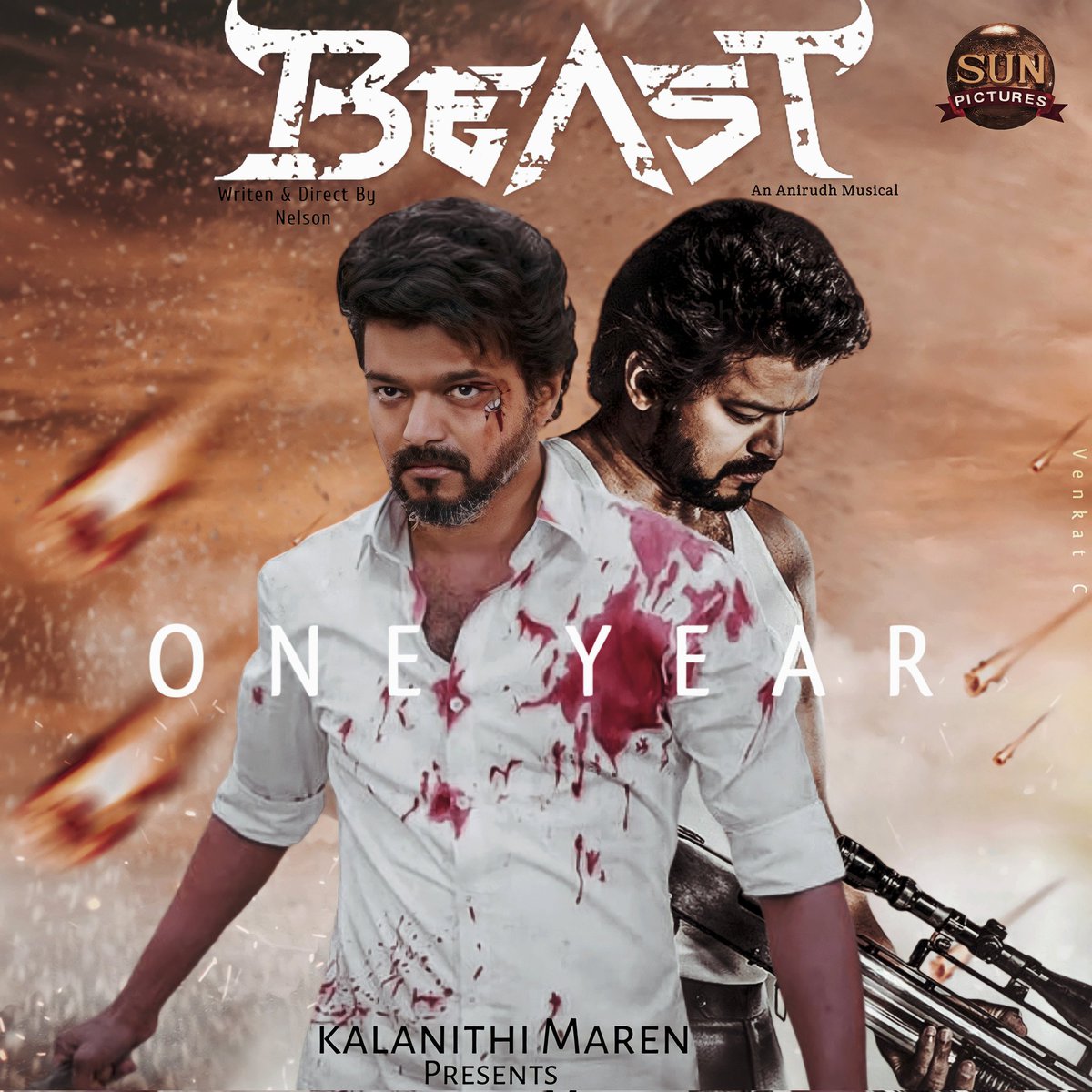 itzVenkatCharan's tweet photo. Let's CeleBrite The 1Year For #Beast  
#VeeraRaghava🪓
Here is 1Year CDP (Poster)Desing  By My Side Of #BestMovie 💥

#ThalapathyVijaySIR

@actorvijay
@hegdepooja
@Nelsondilpkumar
@anirudhofficial 
@sunpictures 

#ThalapathyVijay𓃵 
#PoojaHegde https://t.co/16WzkKpO1N