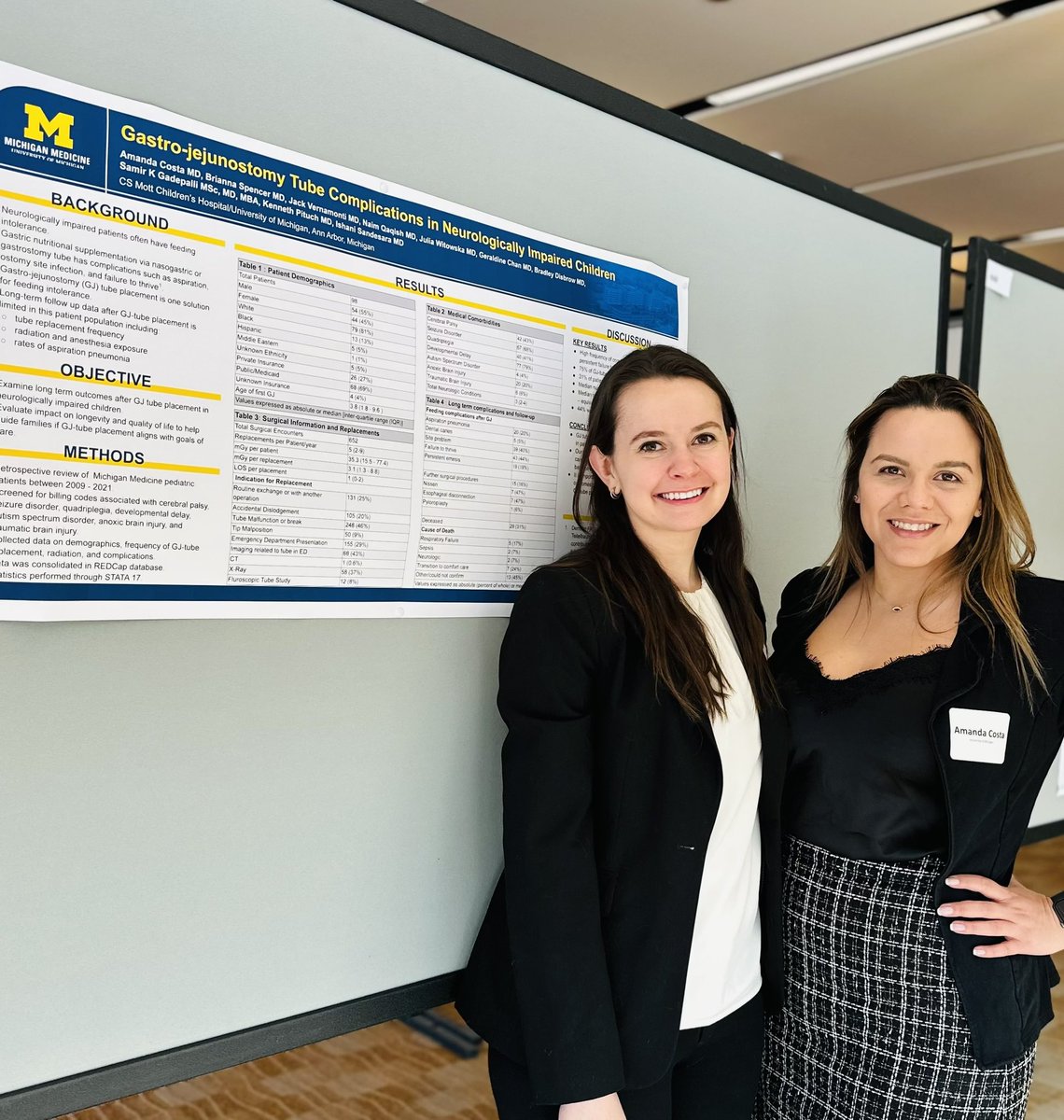 UMich Med Peds (@umichmedpeds) on Twitter photo If you’re at Great Lakes Pediatric Research Day today, don’t forget to stop by and learn all about PGY2 Julia and PHM fellow Amanda’s important work on GJ tube outcomes in neurologically impaired children! Great work Julia and Amanda, y’all are the best! <a href="/MottDocs/">Mott Children's MD</a> If you’re at Great Lakes Pediatric Research Day today, don’t forget to stop by and learn all about PGY2 Julia and PHM fellow Amanda’s important work on GJ tube outcomes in neurologically impaired children! Great work Julia and Amanda, y’all are the best! <a href="/MottDocs/">Mott Children's MD</a>