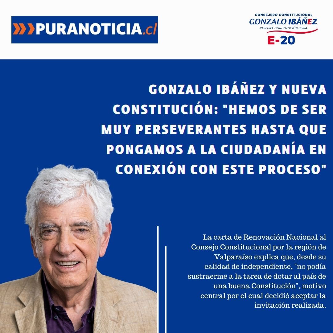 GonzaloIbanez45's tweet photo. PURA NOTICIA📌

Comparto con ustedes entrevista en el portal Pura Noticia.

Cuéntenme que les parece🔍

@puranoticia_chile 

#GonzaloIbanez #E20 #ConsejeroConstitucional #RegióndeValparaíso #Seguridad #Emprendimiento https://t.co/nNP5B2RuS1