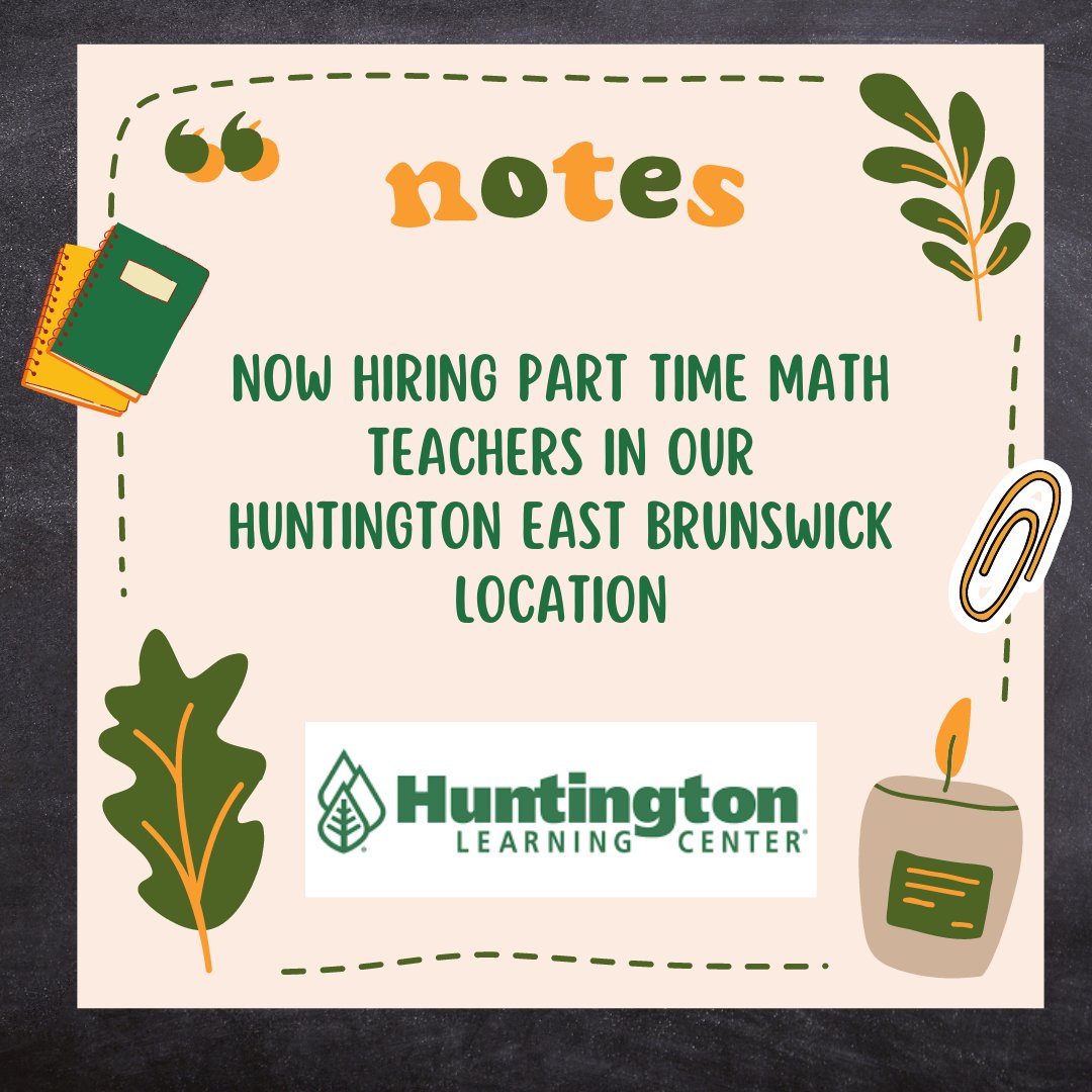 EBR_HLC's tweet photo. If interested in this job opportunity please call us today at 732-257-7501. #eastbrunswick #middlesexcounty #newjersey #tutor #SAT #math #teacher #school https://t.co/p1GZlkQ6Ph