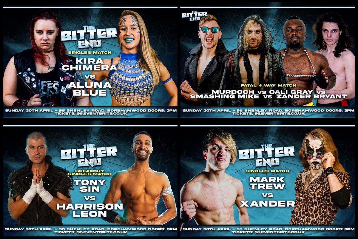 Less than 3 weeks to go until The Bitter End 🔥🔥

Tickets: tinyurl.com/iwpbitterend

🔥 Warren Banks returns to challenge champion Corey McRae

🔥 Taylor James and Nino Bryant end their bitter feud

🔥 Aluna Blue returns to face Kira Chimera

🏟️ <a href="/96shenleyroad/">96 Shenley Road</a>, Borehamwood