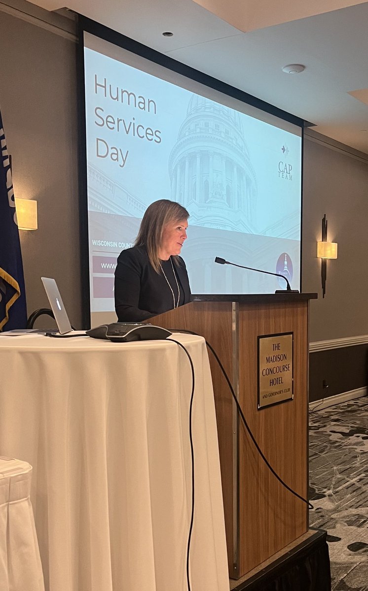 WisCounties's tweet photo. Thank you to @DHSWI Secretary Kirsten Johnson for speaking at today’s #WisCounties Human Services Day in Madison. Close to 200 county officials serving on the County Ambassador Program (CAP) Team met with legislators &amp; received briefings on key budget priorities from WCA staff. https://t.co/GZAjTtVRSz