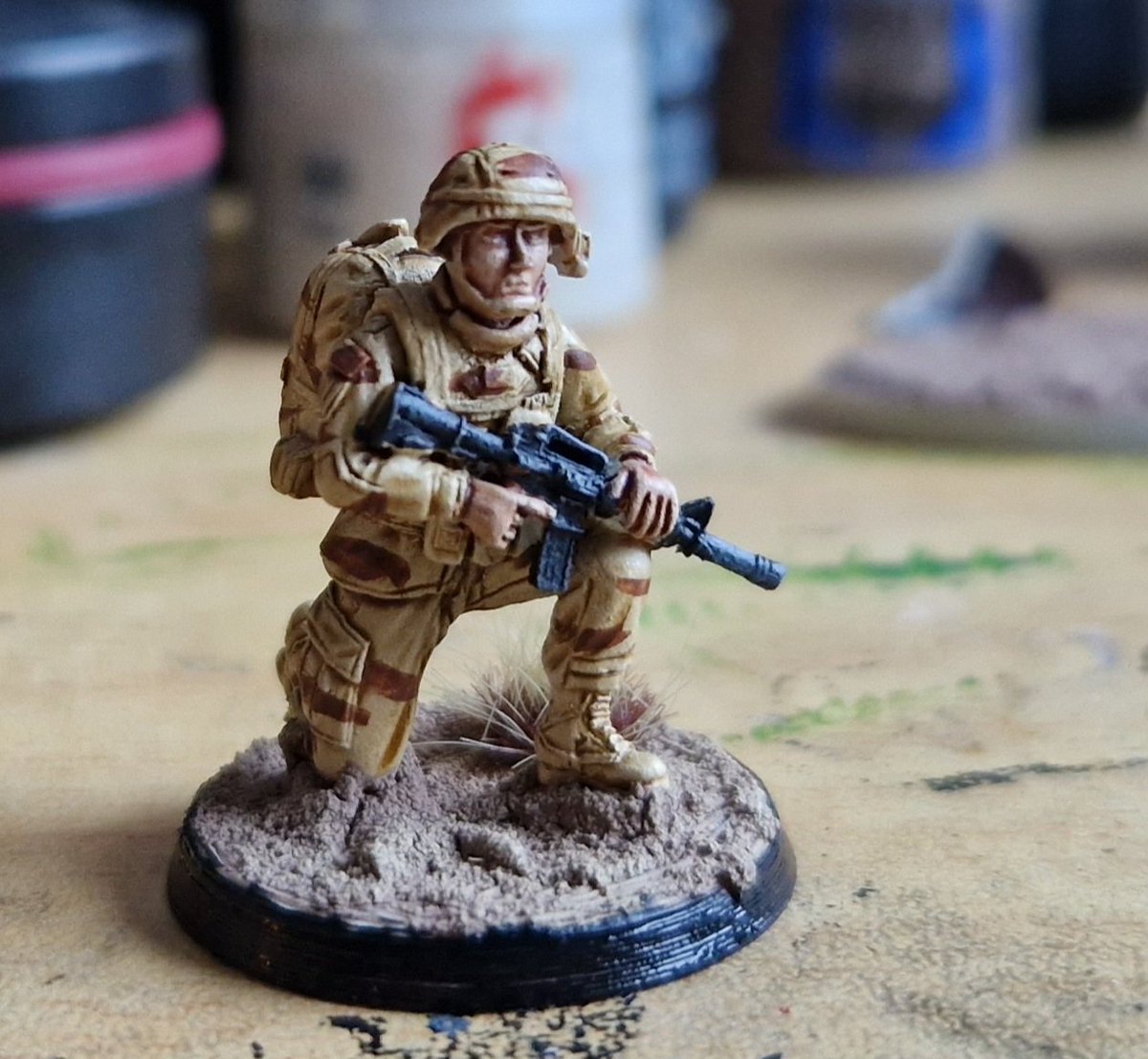 Comaboy_77's tweet photo. That'll do for a quick paint job, test model for my US army squad for #SpecterOperations Model from #EmpressMiniatures https://t.co/ibO9upbSK7