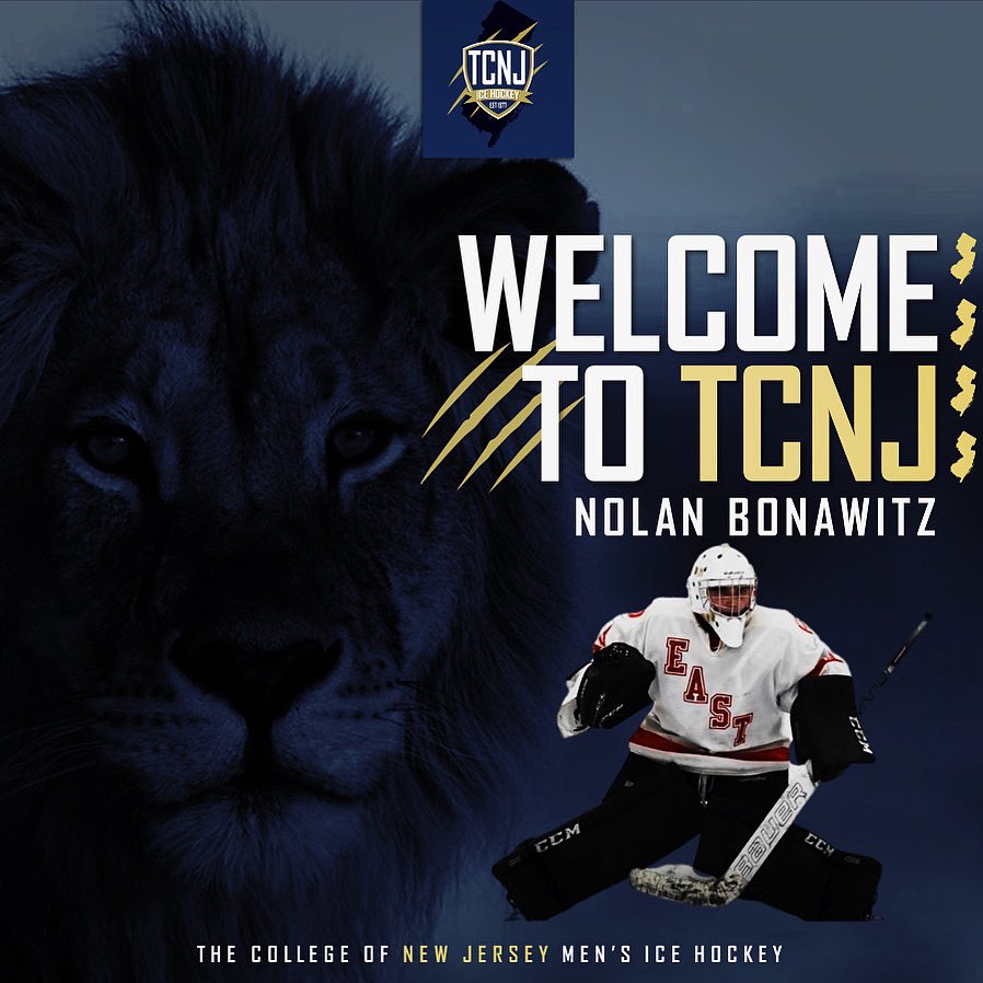 tcnjhockey's tweet photo. Welcome to TCNJ Nolan!
Nolan joins us from the Igloo Jaguars and Cherry Hill East hockey programs! #tcnjhockey #tcnj #tcnjoin #lionpride #commitment https://t.co/PR99YdYpYP