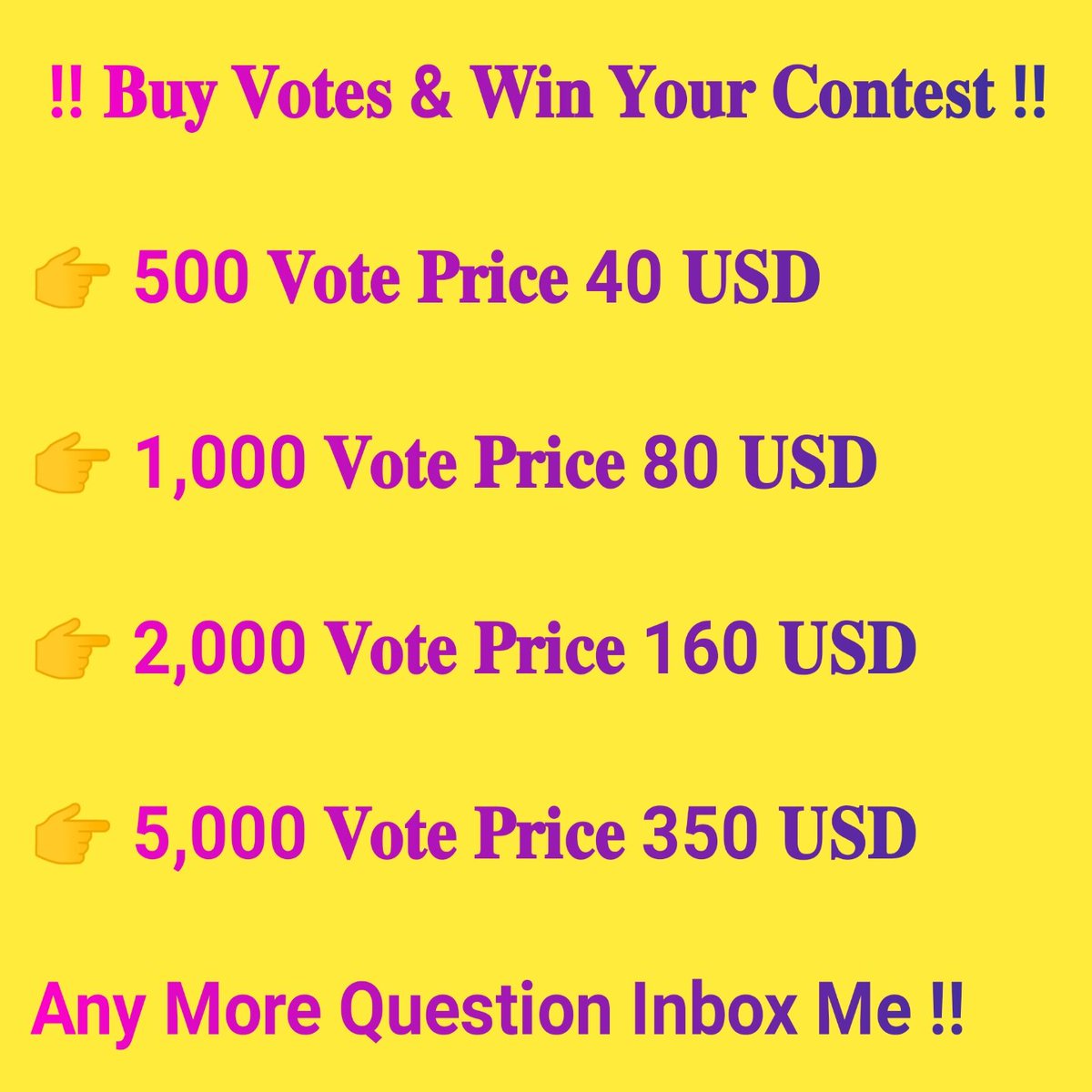 ProviderGet's tweet image. Winning Guarantee Votes Service !!
#votefor #voteforme #voteforus #votes #voting