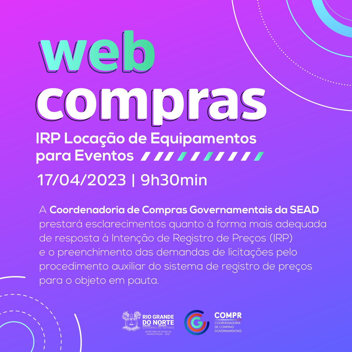 sead_rn's tweet photo. Sead realiza evento virtual por meio do setor de Compras Governamentais https://t.co/VJ5rOrtwnO https://t.co/wWbN5CoSs0