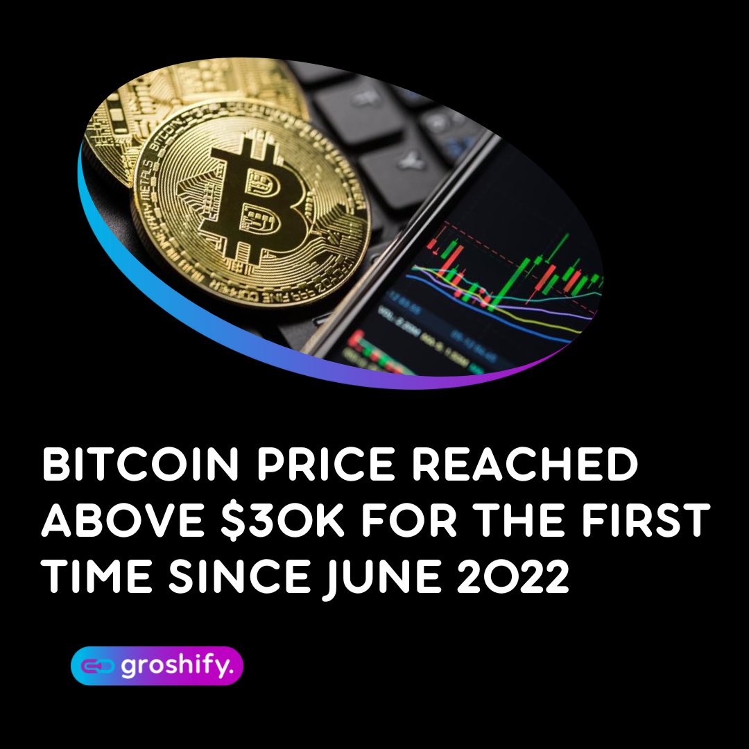 #Bitcoin price moved above $30,000 for the first time since June 2022 as BTC broke above key resistance near $29,000. The uptrend might result from #BTC liquidity drying up in the market. #Traders are paying more on trades due to slippage, which indicates declining liquidity.