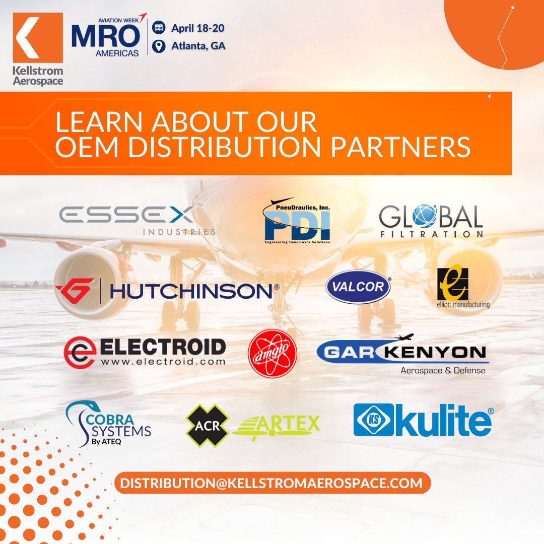 KellAero's tweet image. Kellstrom Aerospace offers airlines and MRO&apos;s high-quality and cost effective solutions through their various OEM lines. Check out all the different lines we distribute, and talk to us at MRO America&apos;s for more information
#OEM #OEMDistribution #Aerospace #Airlines #MRO #Aviation