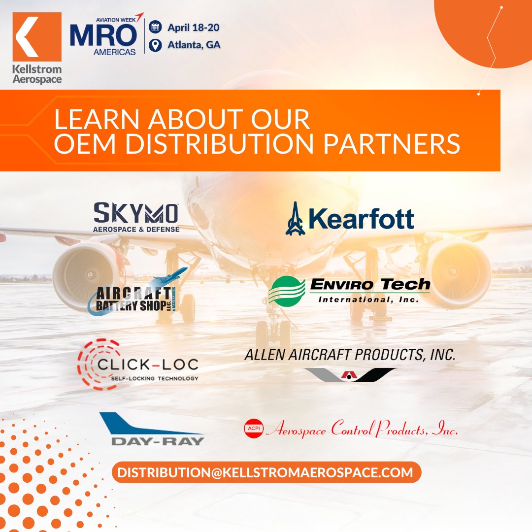 KellAero's tweet image. Kellstrom Aerospace offers airlines and MRO&apos;s high-quality and cost effective solutions through their various OEM lines. Check out all the different lines we distribute, and talk to us at MRO America&apos;s for more information
#OEM #OEMDistribution #Aerospace #Airlines #MRO #Aviation