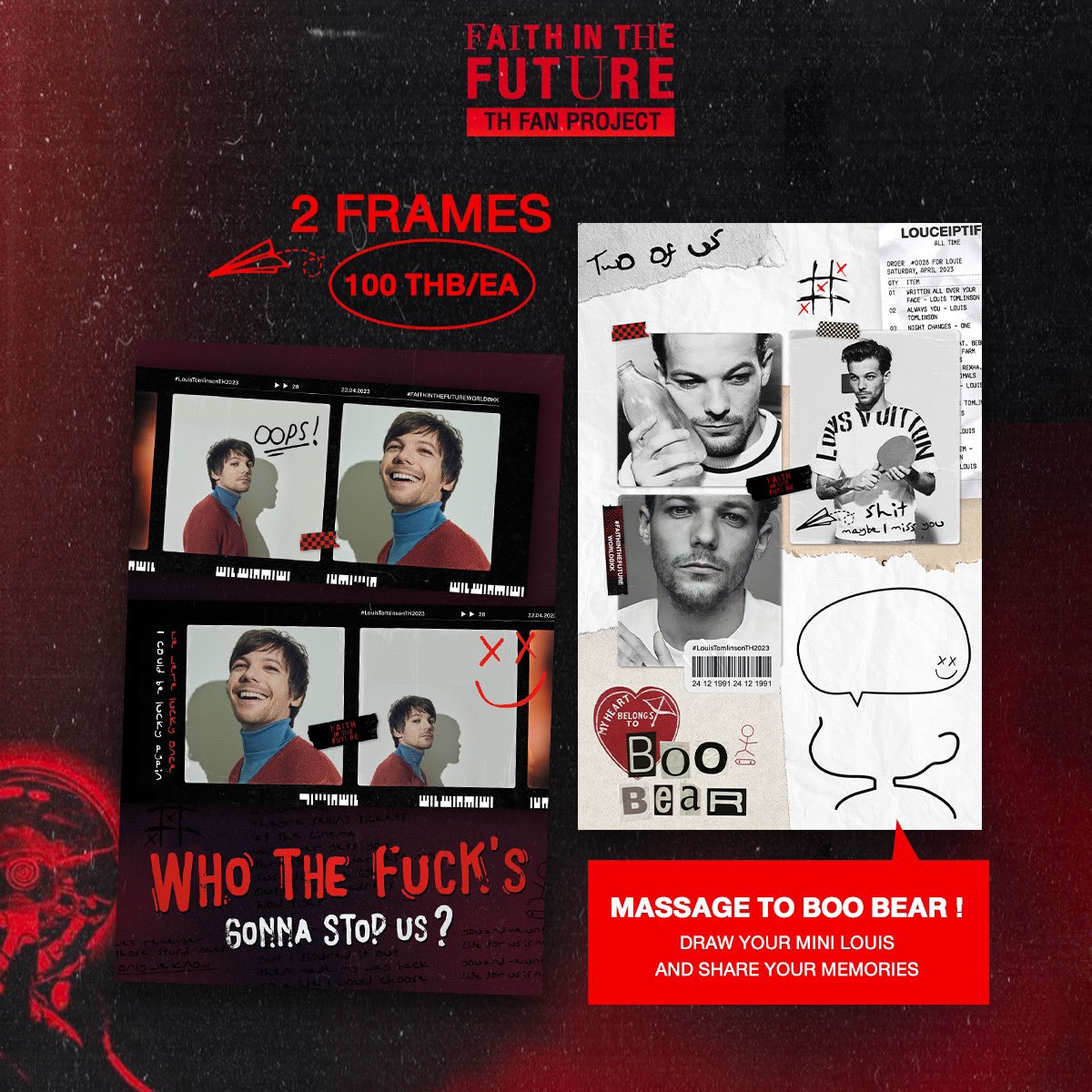 LouisProject_TH's tweet image. ❤️‍🔥Louis TH Fan Project x @SnapSenseTH❤️‍🔥
ชวน Louies ทุกท่านมาถ่าย Photo Booth กับอีกเฟรมพิเศษที่ถูกออกแบบขึ้นเพื่อ FITF Tour Bangkok เท่านั้นค่ะ 🐻

📍SnapSense All branches
🗓️ 21-25 Apr 23.

#FAITHINTHEFUTUREWORLDBKK #LouisTomlinsonTH2023