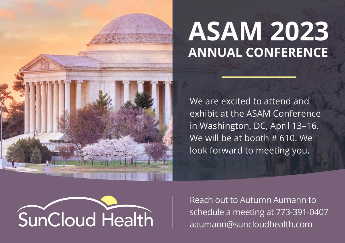 We look forward to attending the 54th ASAM Annual Conference -Innovations in Addiction Medicine and Science and connecting with our professional colleagues. #mentalhealth #recovery #addictionmedicine #addiction #ASAM2023