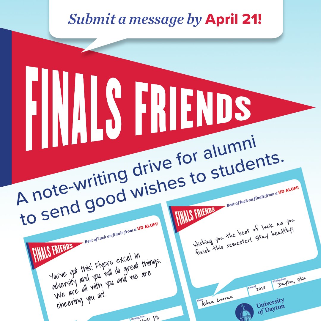 University of Dayton on Twitter "FinalsFriends notes connect UDaytonAlumni with current UD