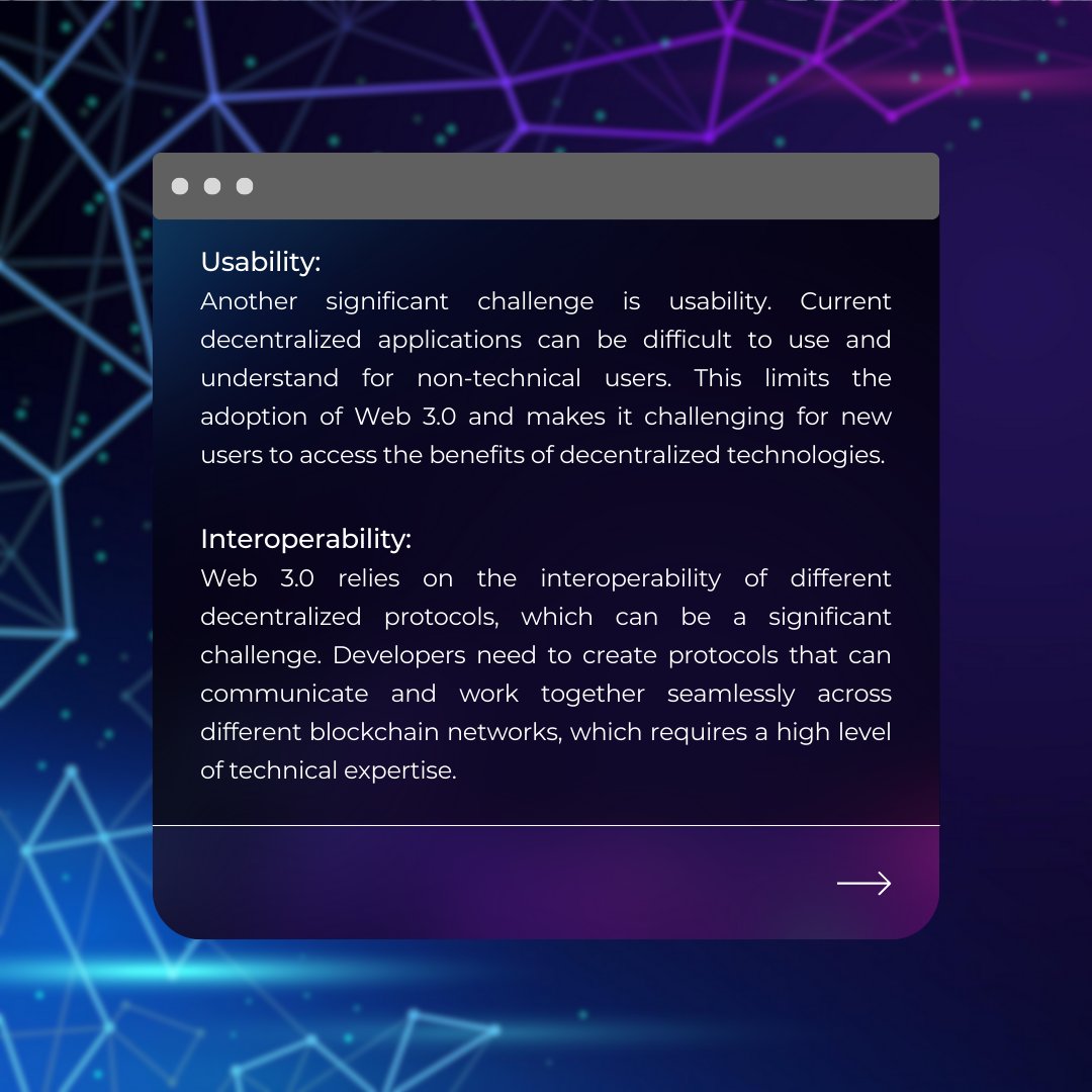 Web3markteam's tweet photo. As new technologies continues to develop, there are a number of challenges that will need to be addressed in order for the Web3 to reach its full potential. 
Discover some of these challenges ⬇

#challenges #Web3gaming #development #Web3Media #web3 https://t.co/UvjSjPLXnz