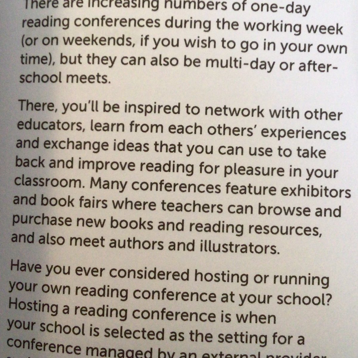 writeaboutbooks's tweet photo. #ReadingForPleasure @MrEPrimary is a cornucopia of ideas for anyone involved in inspiring & nurturing young readers. Scott’s summary of the benefits of #ReadingConferences is spot on! For all the reasons listed I’m really looking forward to the @FCBGNews conference this weekend! https://t.co/TZzNxL6Bam