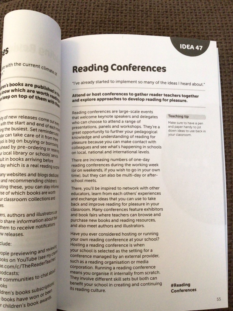 writeaboutbooks's tweet photo. #ReadingForPleasure @MrEPrimary is a cornucopia of ideas for anyone involved in inspiring & nurturing young readers. Scott’s summary of the benefits of #ReadingConferences is spot on! For all the reasons listed I’m really looking forward to the @FCBGNews conference this weekend! https://t.co/TZzNxL6Bam