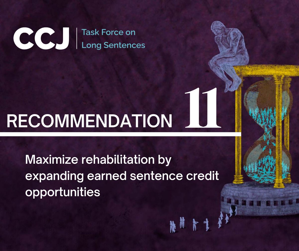 CouncilonCJ's tweet photo. Sentence credits promote safe prison conditions &amp; encourage participation in programs associated w/reduced recidivism &amp; other positive post-release outcomes. But people serving long sentences, nearly all of whom will be released, often lack opportunities to earn such credits. https://t.co/6wcKzUY8xL