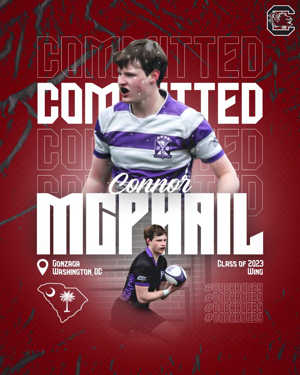 CockRugby's tweet photo. Welcome to Gamecock Rugby Connor McPhail! Connor is a Wing from Gonzaga College High School in Washington, DC. We look forward to seeing him in the Garnet and Black these next four years!

#CockRugby #Punish #USC27

[📸: @robbiefranklin0] https://t.co/bwh3xkadrs