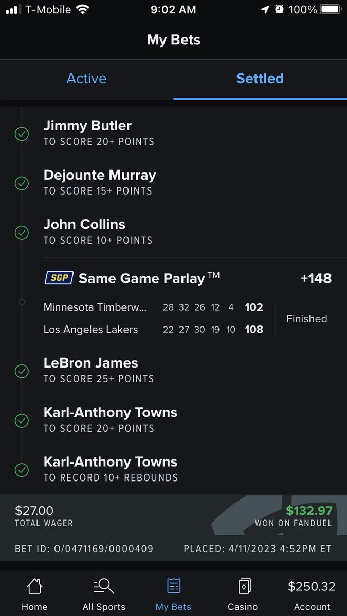 FishyBets's tweet photo. @CodyBrownBets Good call yesterday! Went a little softer on Butler but great cash and was a lot of fun watching the games! https://t.co/J6qIDHM9mk