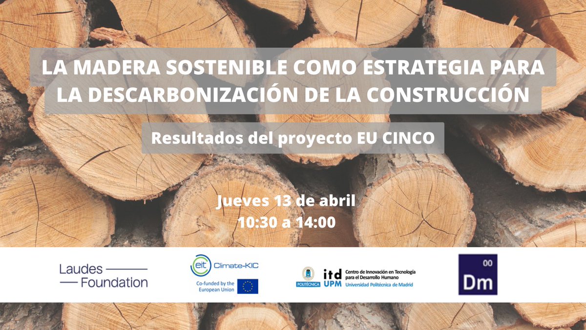 Mañana a las 10:30 estaremos en el itdUPM presentando los resultados del proyecto para la construcción climáticamente neutra EU CINCO, financiado por <a href="/Laudes_Fdn/">Laudes Foundation</a> ¡Te esperamos!

📍 Ven presencial: short.upm.es/vsr2d
💻 Ven online: short.upm.es/cibtd