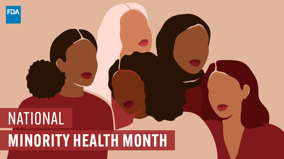 FDAWomen's tweet photo. Health disparities continue to affect people from different racial and ethnic minority groups. April is #NationalMinorityHealthMonth. Learn what   @FDAHealthEquity is doing to create a world where #healthequity is a reality for all.
https://t.co/EBE2Y96hyI https://t.co/1hkYcD37rQ