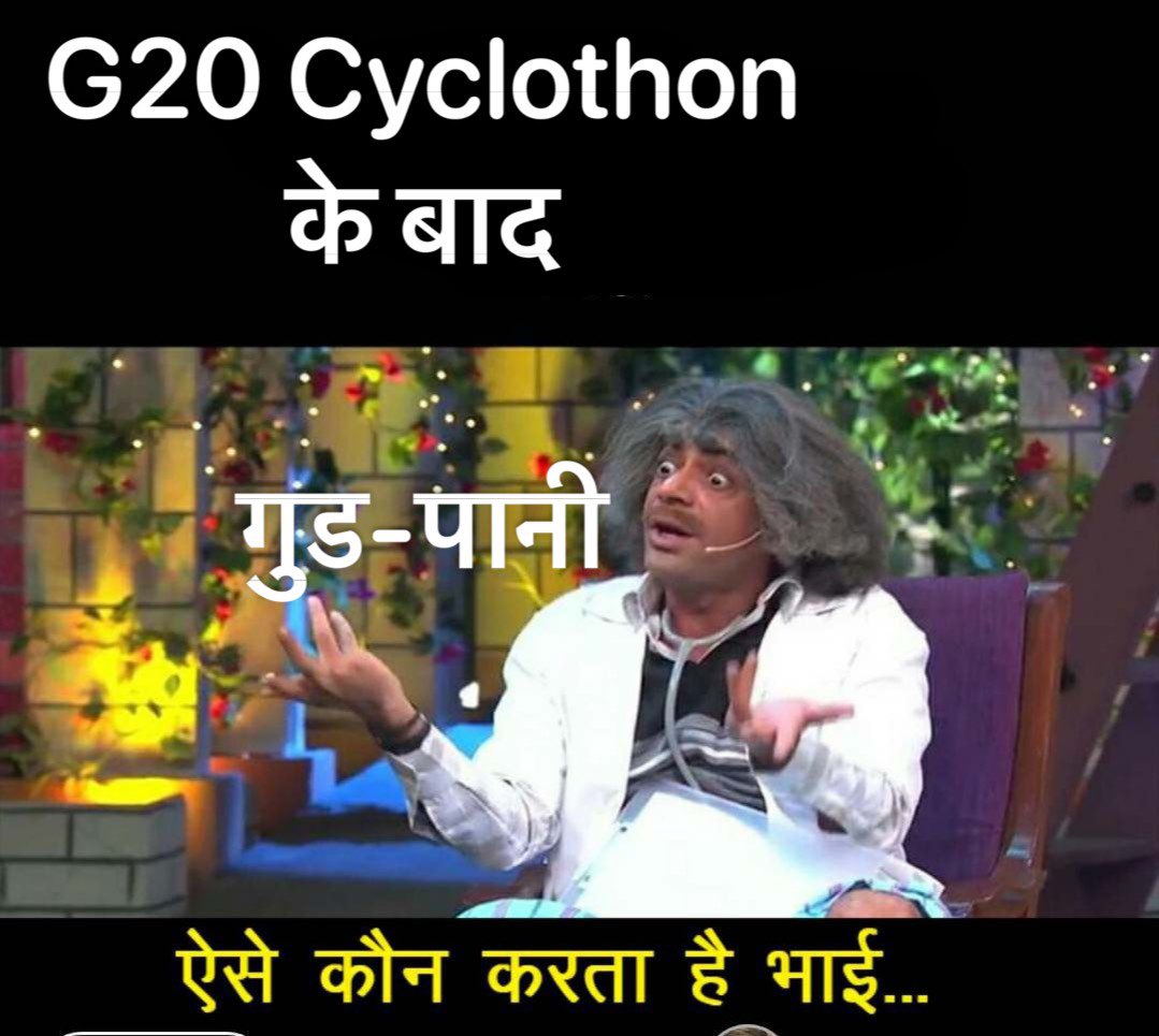 rishabh_u's tweet photo. @G20UttarPradesh @UPGovt @CMOfficeUP Surprise to find out Cyclist were just given Gud-Pani after finishing the race.

Truly a International Level Cycle rally !

@G20UttarPradesh  @g20org https://t.co/Hpe2ZM3DII