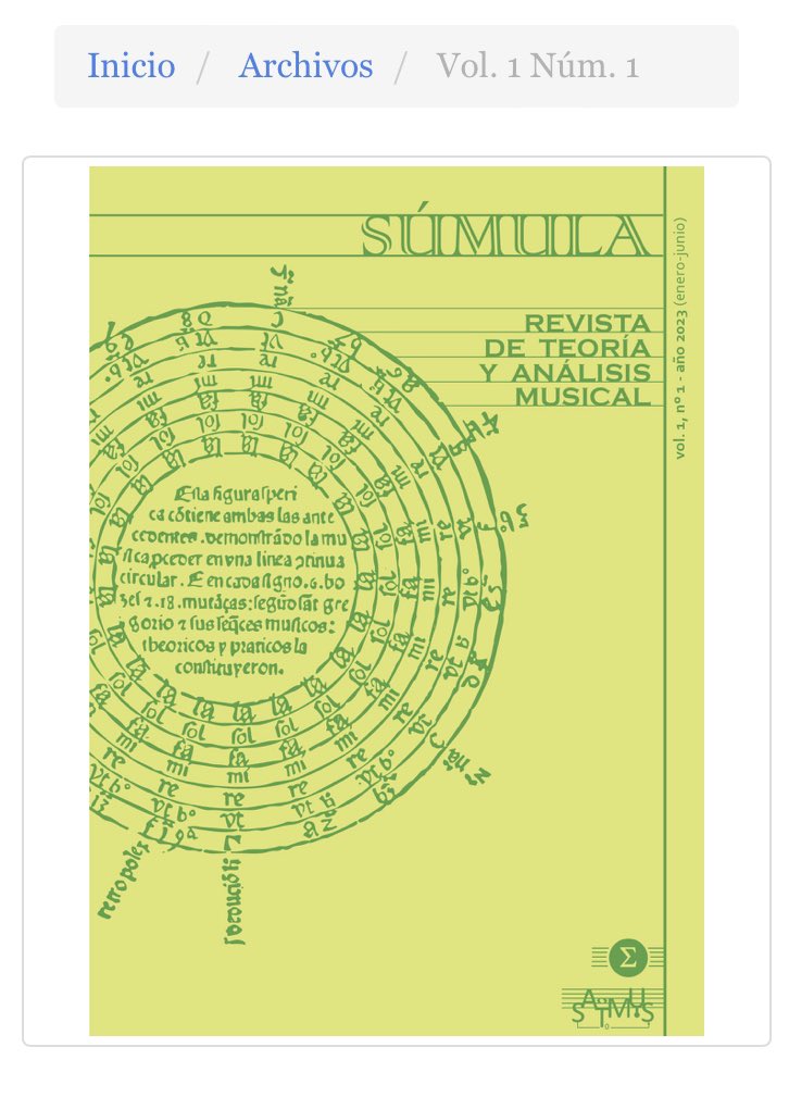 SatmusM's tweet photo. Tras dos años de trabajo, por fin podemos presentar Súmula: Revista de teoría y análisis musical, nacida desde SATMUS. 
Se trata de una publicación científica online, fundamentalmente dirigida a la comunidad hispanohablante, sobre análisis y teoría musical. https://t.co/7gothk8Cim