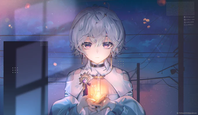 【曲繪│法螺話】繪製了小埃的新cover曲繪!歌聲與PV都真的真的…很美…大家快...去...聽... ▹極深空計畫 #埃穆亞 #Oumua #法螺話 