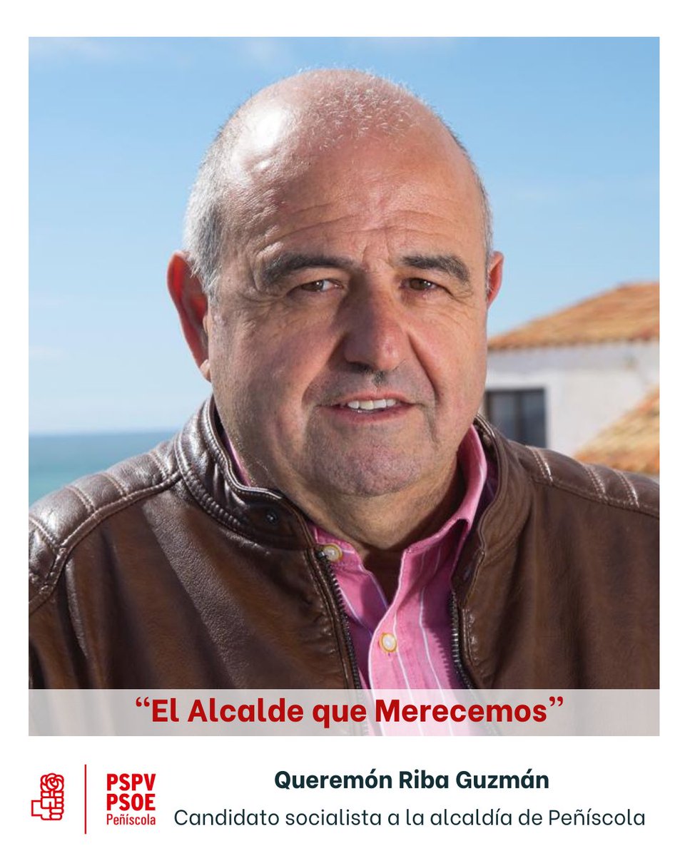 🗞️🌹Queremon Riba será el candidato del PSPV a la alcaldía de Peñíscola
 
👉🏻El PSPV-PSOE de Peñíscola avala por unanimidad a Queremon Riba como candidato a la alcaldía para “construir un futuro mejor para nuestra ciudad”. 

<a href="/PSPVPortsMaestr/">PSPV Ports Maestrat</a> <a href="/PSPVProCS/">PSPV-PSOE Província de Castelló</a>